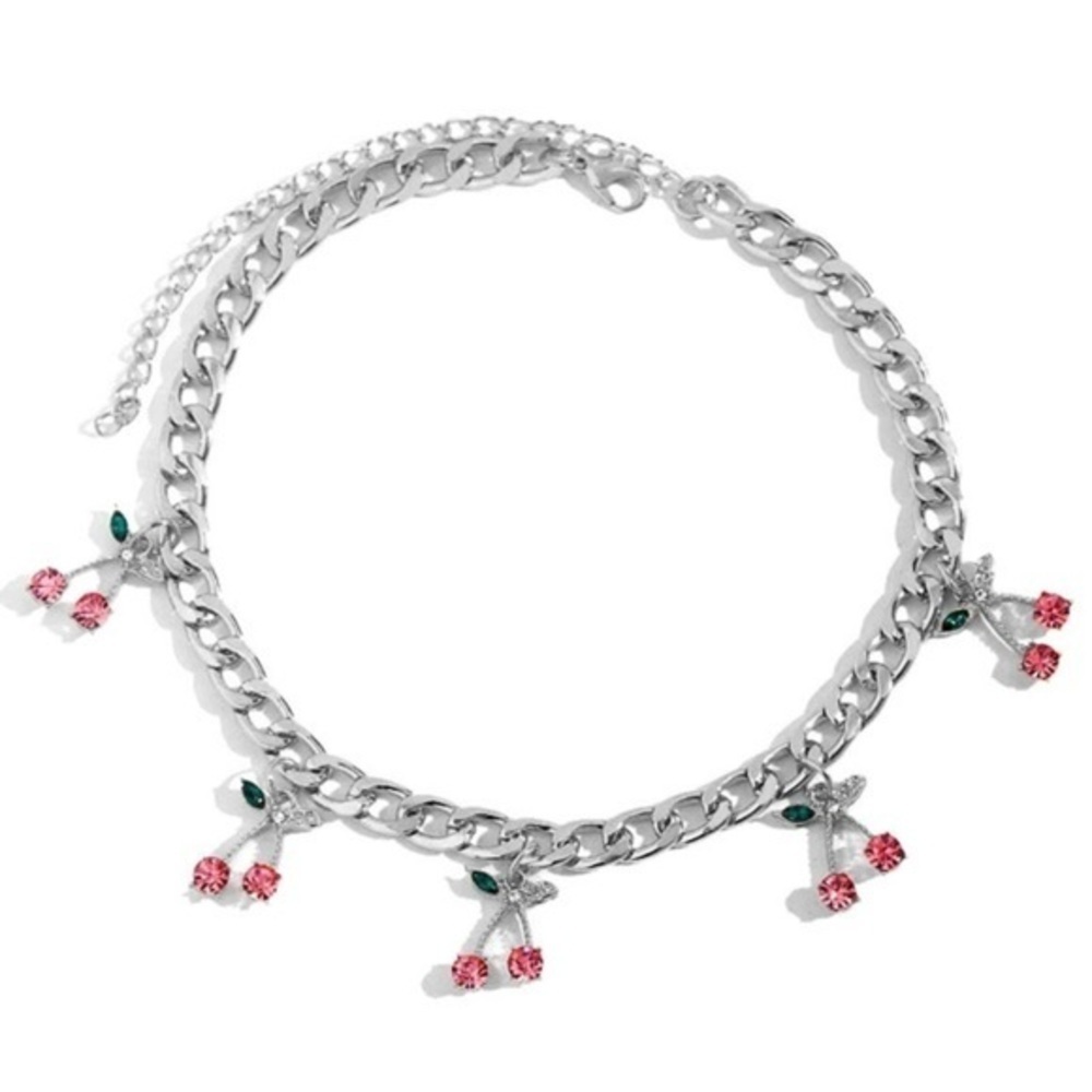 3/$30 🤍 Rhinestone Cherry Choker - Picture 2 of 2